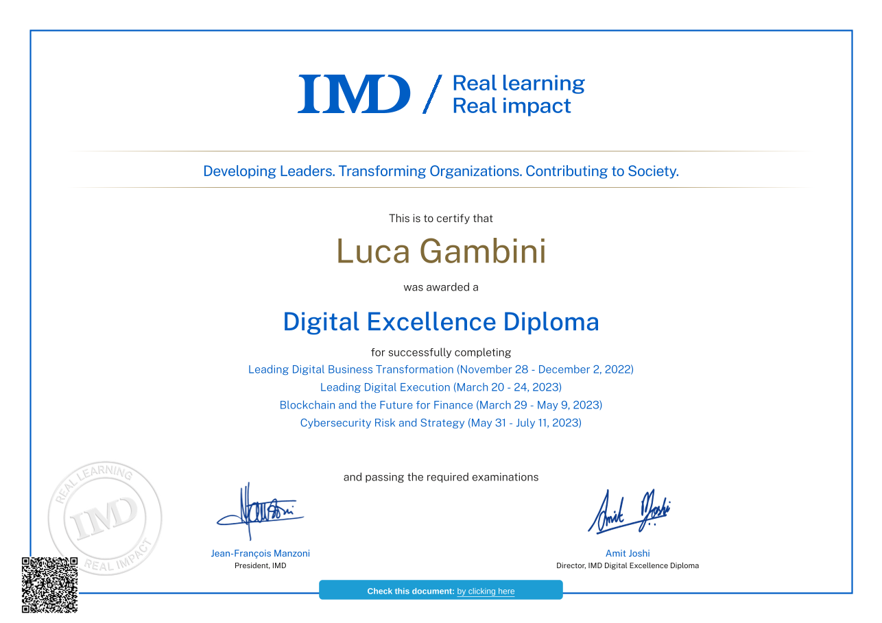 IMD Digital Excellence Diploma