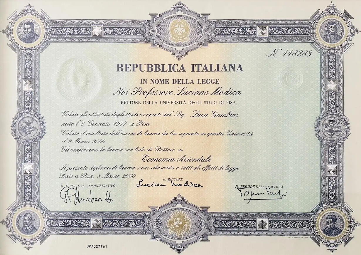 University of Pisa - Master Degree in Business Administration